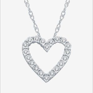 Genuine Diamond Sterling Silver Heart Pendant Necklace 1/10 CT. T.W.